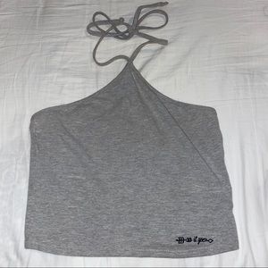Gray crop top